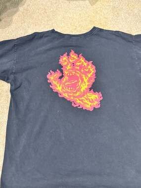 Santa Cruz Skateboards Flaming Logo T-Shirt Size Large